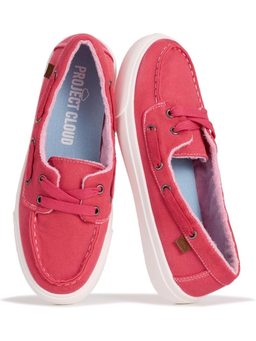 Womens Red Canvas Project Cloud Canvas Sneakers Memory Foam Slip On Loafers